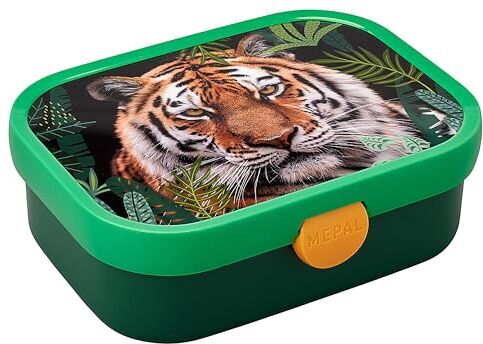 Mepal Porta Pranzo Campus Porta Pranzo Bento per Bambini Porta Pranzo con Scomparto Bento e Forchetta Con Chiusura a Clip Senza BPA e Lavabile in Lavastoviglie 750 ml Wild Tiger