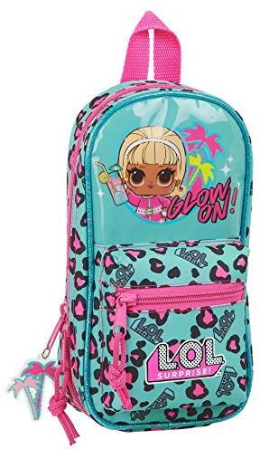 safta LOL Surprise, Astuccio per la scuola, unisex, per bambini, colore: celeste/rosa, 120 x 50 x 230 mm