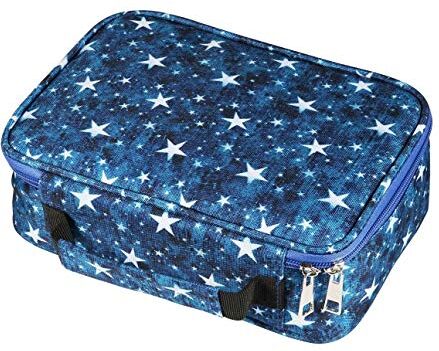 OMALOO 72 slots Astuccio Matite da Colorare Borsa per Cancelleria Astuccio Portapenne Matite Portapenne Pencil Case Borsa Matite per Studenti Artisti (Bleu Foncé)