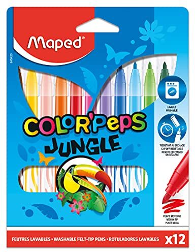 Maped Jungle Astuccio con 12 Pennarelli