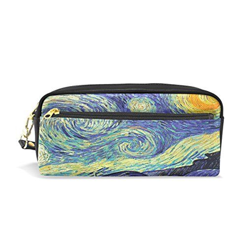 ISAOA Astuccio per matite per studenti di grande capacità con cerniera forniture per cancelleria astuccio per ragazze e ragazzi di grande capacità creativo Van Gogh's Starry Night Pencil Case