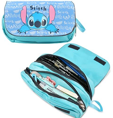 ZeYou Astuccio Bambina Stitch Astuccio Scuola Elementare, Astuccio Alla Moda Astuccio Grande Portamatite Capacità Anime Grande Capacità Con Cerniera Borsa Portapenne per Bambini