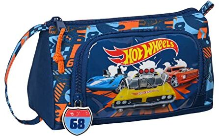 safta Astuccio per la Scuola con Accessori Hot Wheels Speed club Arancio (20 x 11 x 8.5 cm) (32 Pezzi)