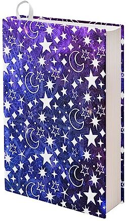 Kuiaobaty Moon Stars Cover per quaderni con stampa di stelle, in tessuto stellato Galaxy / dimensioni standard 25,7 x 20,7 cm