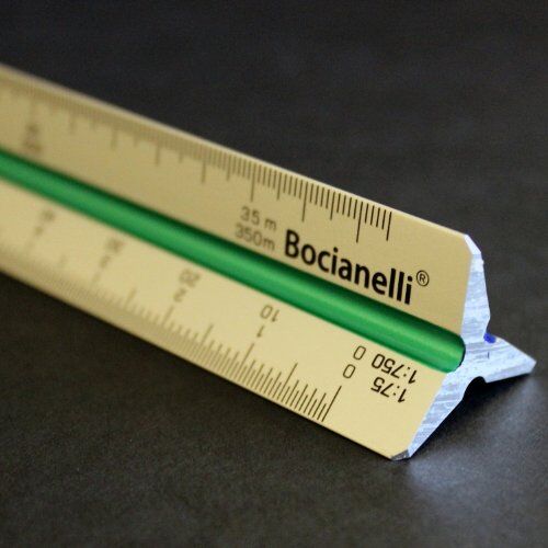 Bocianelli 30 cm Scalimetro in Alluminio Righello Triangolare Professionale 1:10 1:20 1:25 1:50 1:75 1:125 1:100 1:200 1:250 1:500 1:750 1:1250 Disegno Tecnico Architettura Ingegneria