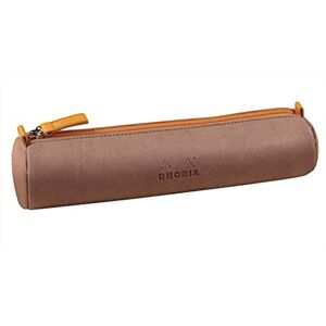 Rhodia Astuccio Tondo Palissandro- 21,5 x 5,5 cm Vere cuciture arancioni Interno Jersey Avorio Simil Cuoio per penne, matite, pennarelli, piccole forniture rama Rhodia Astuccio Tondo Palissandro- 21,5 x 5,5 cm Vere cuciture arancioni Interno Jersey Avorio Simil Cuoio per penne, matite, pennarelli, piccole forniture rama