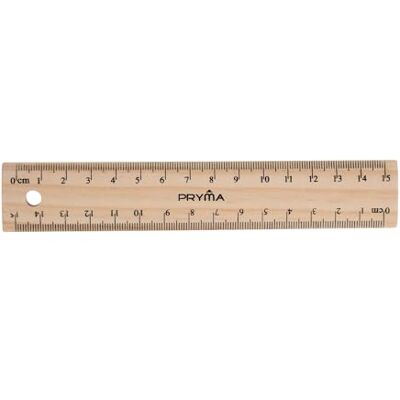 Pryma Righello in Legno 15 cm – Righello Graduato Resistente e Preciso, Scala in cm e mm, Ideale per Scuola, Ufficio e Disegno Pryma Righello in Legno 15 cm – Righello Graduato Resistente e Preciso, Scala in cm e mm, Ideale per Scuola, Ufficio e Disegno