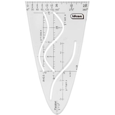 Idena 602408 Sagoma per parabola, trasparente, con nodi di inchiostro, altamente elastica Idena 602408 Sagoma per parabola, trasparente, con nodi di inchiostro, altamente elastica