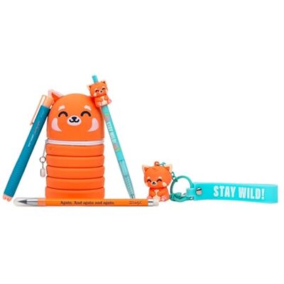 Mr. Wonderful Pack Back to School Red Panda – Astuccio, Penna 3D, Portachiavi, Gomma con Custodia e Matita Infinita Mr. Wonderful Pack Back to School Red Panda – Astuccio, Penna 3D, Portachiavi, Gomma con Custodia e Matita Infinita
