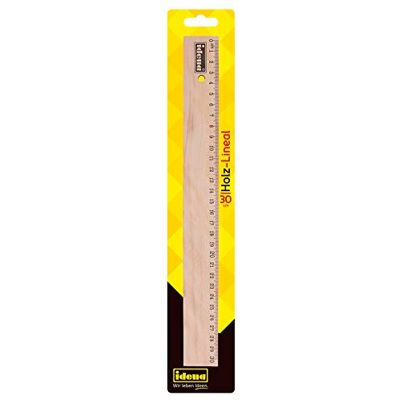Idena Righello in legno 30 cm, naturale, 1 pezzo Idena Righello in legno 30 cm, naturale, 1 pezzo