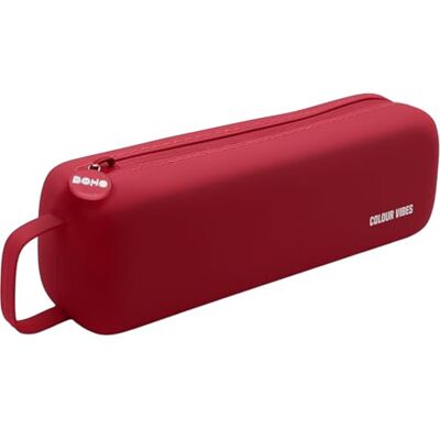 DOHE Astuccio Scolastico Quadruplo 4 Scomparti Con Cerniera, Realizzato In Silicone Morbido E Resistente, 24x6,2x6,5 Cm, Include Maniglia Per Il Trasporto, Materiale Scolastico Rosso DOHE Astuccio Scolastico Quadruplo 4 Scomparti Con Cerniera, Realizzato In Silicone Morbido E Resistente, 24x6,2x6,5 Cm, Include Maniglia Per Il Trasporto, Materiale Scolastico Rosso