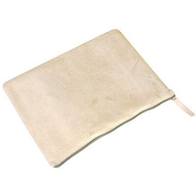 Clairefontaine Pochette piatta Plume in vera pelle, color Oro Clairefontaine Pochette piatta Plume in vera pelle, color Oro
