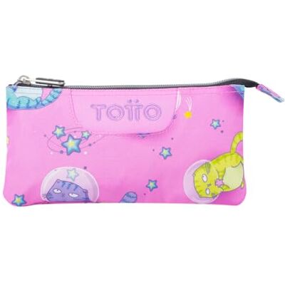 Totto Astuccio scolastico Tre scomparti Gatti astronauti Tavola Dimensioni standard, Rosa, ESTÁNDAR, Scatole Totto Astuccio scolastico Tre scomparti Gatti astronauti Tavola Dimensioni standard, Rosa, ESTÁNDAR, Scatole