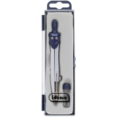 Idena 22076 Compasso scolastico con puntali di ricambio, argento, 1 pz. Idena 22076 Compasso scolastico con puntali di ricambio, argento, 1 pz.
