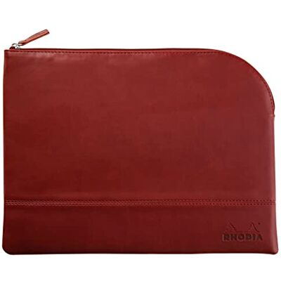 Rhodia Astuccio con cerniera simil cuoio Vinaccia Taglia S (11 x 17 cm) vere cuciture Interno in tessuto arancione documenti, piccole forniture da ufficio Rhodia Astuccio con cerniera simil cuoio Vinaccia Taglia S (11 x 17 cm) vere cuciture Interno in tessuto arancione documenti, piccole forniture da ufficio
