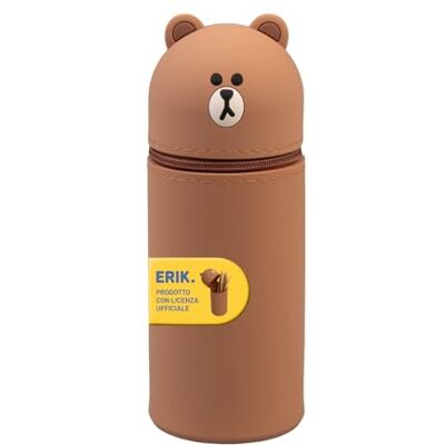 Grupo Erik Line Friends Astuccio Brown Portapenne Silicone Grupo Erik Line Friends Astuccio Brown Portapenne Silicone