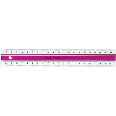 Linex Super Series Righello 20 cm plastica rosa, effetto antiscivolo, scala mm controverso Linex Super Series Righello 20 cm plastica rosa, effetto antiscivolo, scala mm controverso