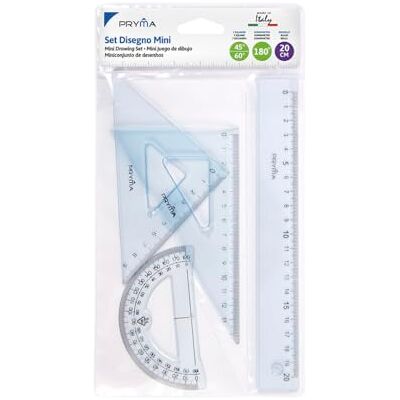 Pryma Set Geometrico Completo Squadra 45° e 60° + Riga 20 cm + Goniometro 180° – Strumenti di Precisione per Scuola, Ufficio e Disegno Tecnico Pryma Set Geometrico Completo Squadra 45° e 60° + Riga 20 cm + Goniometro 180° – Strumenti di Precisione per Scuola, Ufficio e Disegno Tecnico