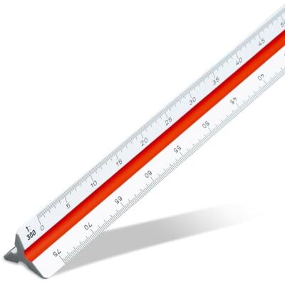 Aristo Righello triangolare per disegno tecnico, in plastica, 30 cm, colore: Bianco Aristo Righello triangolare per disegno tecnico, in plastica, 30 cm, colore: Bianco