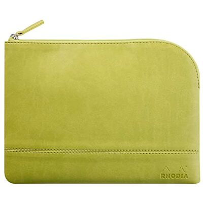 Rhodia Astuccio con cerniera simil cuoio Anice- Taglia S (11 x 17 cm) vere cuciture Interno in tessuto arancione documenti, piccole forniture da ufficio Rhodia Astuccio con cerniera simil cuoio Anice- Taglia S (11 x 17 cm) vere cuciture Interno in tessuto arancione documenti, piccole forniture da ufficio