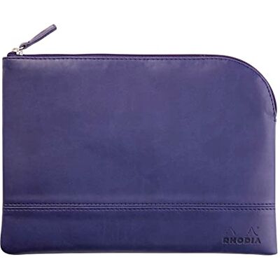 Rhodia Astuccio con cerniera simil cuoio Blu Notte Dimensioni M (16 x 22 cm) vere cuciture Interno in tessuto arancione documenti, piccole forniture da ufficio Rhodia Astuccio con cerniera simil cuoio Blu Notte Dimensioni M (16 x 22 cm) vere cuciture Interno in tessuto arancione documenti, piccole forniture da ufficio