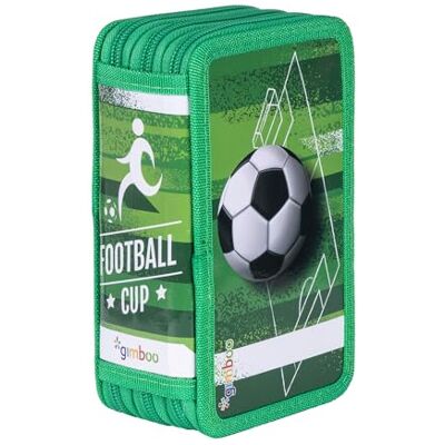 gimboo Astuccio per la scuola con accessori/astuccio di grande capacità, con 3 scomparti, astuccio portapenne, motivo calcio, per bambini, ragazzi e ragazze gimboo Astuccio per la scuola con accessori/astuccio di grande capacità, con 3 scomparti, astuccio portapenne, motivo calcio, per bambini, ragazzi e ragazze