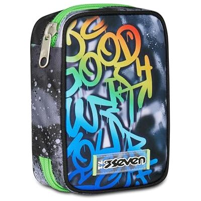 Seven Astuccio Scuola Elementare, 1 Zip, con Matite, Pennarelli, Penne, Speed Pad, Bambino, Ragazzo, multicolore Seven Astuccio Scuola Elementare, 1 Zip, con Matite, Pennarelli, Penne, Speed Pad, Bambino, Ragazzo, multicolore