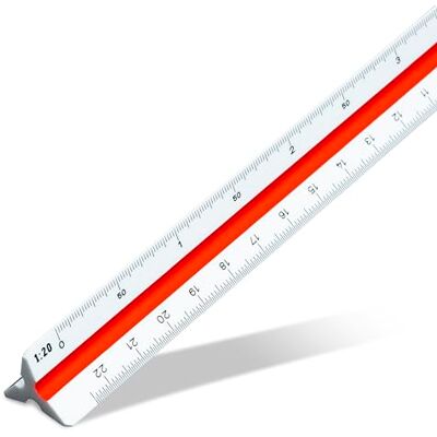 Aristo Righello triangolare per architetti, in plastica, 30 cm, colore: Bianco Aristo Righello triangolare per architetti, in plastica, 30 cm, colore: Bianco
