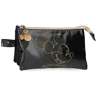 Disney Mickey Outline Astuccio Tripla Nero 22x12x5 cm Poliestere, Nero, Astuccio triplo Disney Mickey Outline Astuccio Tripla Nero 22x12x5 cm Poliestere, Nero, Astuccio triplo