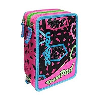 SEVEN ASTUCCIO PEN PAD 3ZIP GIRL FUCSIA/NERO COD. 8596 SEVEN ASTUCCIO PEN PAD 3ZIP GIRL FUCSIA/NERO COD. 8596