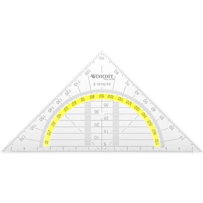 Westcott Goniometro 14 cm Goniometro trasparente in plastica infrangibile con scala gialla Scala tecnica e goniometro per scuola, università o ufficio E-10132 00 Westcott Goniometro 14 cm Goniometro trasparente in plastica infrangibile con scala gialla Scala tecnica e goniometro per scuola, università o ufficio E-10132 00