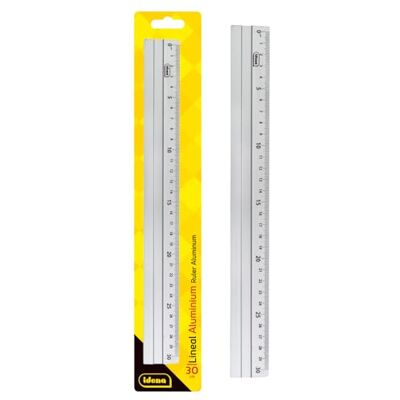 Idena 602122 Righello in alluminio 30 cm, argento, 1 pz. Idena 602122 Righello in alluminio 30 cm, argento, 1 pz.