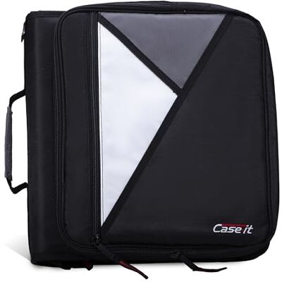 Case it Case-it LT-007 Raccoglitore universale con cerniera, con anelli a O da 5,1 cm, tasca imbottita che può contenere laptop/tablet fino a 13", tasche multiple, capacità 400 pagine, fornito con tracolla, Case it Case-it LT-007 Raccoglitore universale con cerniera, con anelli a O da 5,1 cm, tasca imbottita che può contenere laptop/tablet fino a 13", tasche multiple, capacità 400 pagine, fornito con tracolla,