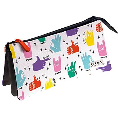 Grafoplás . Astuccio per la scuola tre scomparti, 23,5 x 12 x 14 cm, Collezione Elena Corredoira, Hands, multicolore, 23,5x12x14cm, Motivazionale Grafoplás . Astuccio per la scuola tre scomparti, 23,5 x 12 x 14 cm, Collezione Elena Corredoira, Hands, multicolore, 23,5x12x14cm, Motivazionale