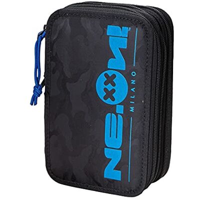Custodia per Matite Neon 3 ZIP Nero/Blu - Custodia per matite Custodia per Matite Neon 3 ZIP Nero/Blu - Custodia per matite