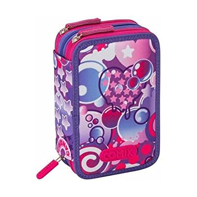 COMIX Bright ASTUCCIO CORREDO 3 ZIP BUBBLES GIRL COMIX Bright ASTUCCIO CORREDO 3 ZIP BUBBLES GIRL