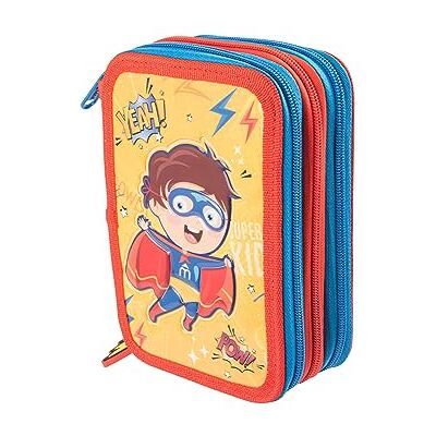 Pryma Astuccio 3 Scomparti, Double face, per Scuola Infanzia Elementari, 21 X 12.5 X 7 Cm, Pieno Con Accessori Scuola e 18 Pennarelli Giotto Turbo Color, 3 Zip (Bimbo Eroe e Dinosauro) Pryma Astuccio 3 Scomparti, Double face, per Scuola Infanzia Elementari, 21 X 12.5 X 7 Cm, Pieno Con Accessori Scuola e 18 Pennarelli Giotto Turbo Color, 3 Zip (Bimbo Eroe e Dinosauro)