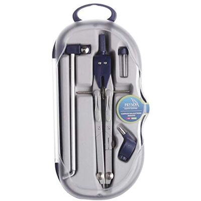 Pryma Compasso Balaustrone Snodato Set 4 Pezzi – Kit Completo con Compasso Professionale, Mine di Ricambio e Accessori – Strumenti da Disegno Tecnico e Geometrico per Scuola, Ufficio e Architettura Pryma Compasso Balaustrone Snodato Set 4 Pezzi – Kit Completo con Compasso Professionale, Mine di Ricambio e Accessori – Strumenti da Disegno Tecnico e Geometrico per Scuola, Ufficio e Architettura