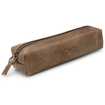 Londo Otto Angelino Astuccio in Vera Pelle con cerniera, portapenne, borsa per cartoleria Londo Otto Angelino Astuccio in Vera Pelle con cerniera, portapenne, borsa per cartoleria