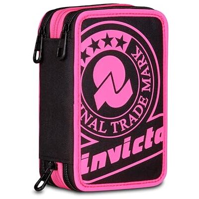 Invicta Astuccio 3 Zip, Triplo Scomparto, Completo di Matite, Pennarelli, Colori, Accessori Zaino, Elementari, Medie, Black/Fuxia, Bambine e Ragazze, fucsia/nero Invicta Astuccio 3 Zip, Triplo Scomparto, Completo di Matite, Pennarelli, Colori, Accessori Zaino, Elementari, Medie, Black/Fuxia, Bambine e Ragazze, fucsia/nero
