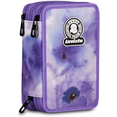 Invicta Astuccio 3 Zip, Triplo Scomparto, Completo di Matite, Pennarelli, Colori, Accessori Zaino, Elementari, Medie, Paint and Flower, Bambine e Ragazze, viola Invicta Astuccio 3 Zip, Triplo Scomparto, Completo di Matite, Pennarelli, Colori, Accessori Zaino, Elementari, Medie, Paint and Flower, Bambine e Ragazze, viola
