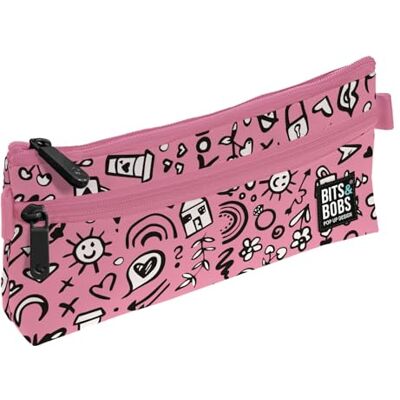 Grafoplás Astuccio scuola piatto, collezione I Love You, design pop up Bits & Bobs, 2 tasche, 23 x 10 cm, scomparti con cerniera, manici facili da aprire, materiale scolastico, rosa, 23 x 10 x 4 cm Grafoplás Astuccio scuola piatto, collezione I Love You, design pop up Bits & Bobs, 2 tasche, 23 x 10 cm, scomparti con cerniera, manici facili da aprire, materiale scolastico, rosa, 23 x 10 x 4 cm