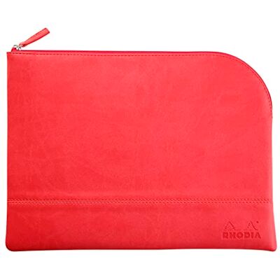 Rhodia Astuccio con cerniera simil cuoio Corallo Dimensioni L (21 x 28 cm) vere cuciture Interno in tessuto arancione documenti, piccole forniture da ufficio Rhodia Astuccio con cerniera simil cuoio Corallo Dimensioni L (21 x 28 cm) vere cuciture Interno in tessuto arancione documenti, piccole forniture da ufficio
