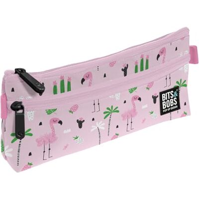 Grafoplás Astuccio da scuola piatto, collezione tropicale, bit & Bobs Pop Up Design, 2 tasche, 23 x 10 cm, scomparti con cerniera, maniglie facile apertura, materiale scolastico, Rosa, 23x10x4cm Grafoplás Astuccio da scuola piatto, collezione tropicale, bit & Bobs Pop Up Design, 2 tasche, 23 x 10 cm, scomparti con cerniera, maniglie facile apertura, materiale scolastico, Rosa, 23x10x4cm