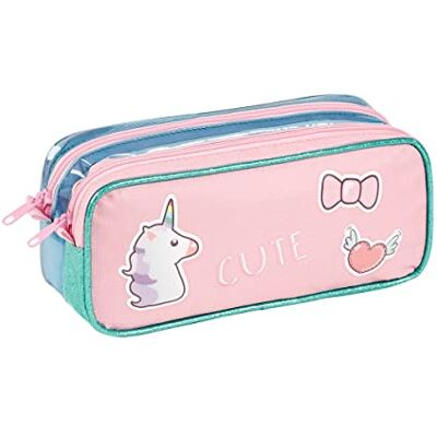Viquel Astuccio scolastico 2 scomparti unicorno 21 x 9 x 6 cm, colore: Rosa Viquel Astuccio scolastico 2 scomparti unicorno 21 x 9 x 6 cm, colore: Rosa
