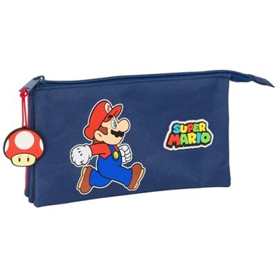 safta SUPER MARIO TRICK Astuccio triplo, astuccio per bambini, ideale per bambini in età scolastica, comodo e versatile, qualità e resistenza, 22 x 3 x 12 cm, blu scuro/rosso, M, Casual safta SUPER MARIO TRICK Astuccio triplo, astuccio per bambini, ideale per bambini in età scolastica, comodo e versatile, qualità e resistenza, 22 x 3 x 12 cm, blu scuro/rosso, M, Casual