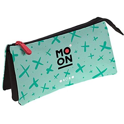 Grafoplás Astuccio Triple, Verde Mint, Collezione Moon, Dimensioni: 23,5 x 12 x 14 cm Grafoplás Astuccio Triple, Verde Mint, Collezione Moon, Dimensioni: 23,5 x 12 x 14 cm