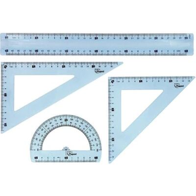 Maped Righelli scolastici Study Unbreakable Maxi Kit 4 Pezzi 1 Righello da 30 cm, 1 Cartabon da 21 cm, 1 Squadra da 21 cm e 1 Trasportatore a 180° Design Trasparente Maped Righelli scolastici Study Unbreakable Maxi Kit 4 Pezzi 1 Righello da 30 cm, 1 Cartabon da 21 cm, 1 Squadra da 21 cm e 1 Trasportatore a 180° Design Trasparente