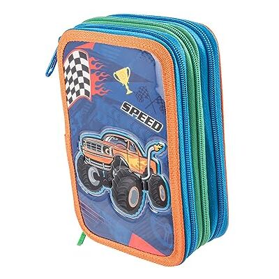 Pryma Astuccio 3 Scomparti, Double face, per Scuola Infanzia Elementari, 21 X 12.5 X 7 Cm, Pieno Con Accessori Scuola e 18 Pennarelli Giotto Turbo Color, 3 Zip (Bimbo Tigre e Macchina) Pryma Astuccio 3 Scomparti, Double face, per Scuola Infanzia Elementari, 21 X 12.5 X 7 Cm, Pieno Con Accessori Scuola e 18 Pennarelli Giotto Turbo Color, 3 Zip (Bimbo Tigre e Macchina)