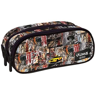 Grafoplás . Astuccio per la scuola doppia cerniera, 24,5 x 9,5 cm, Collezione Grunge Cities, New York, multicolore, 24,5x9,5cm, Astuccio scolastico a due scomparti Grafoplás . Astuccio per la scuola doppia cerniera, 24,5 x 9,5 cm, Collezione Grunge Cities, New York, multicolore, 24,5x9,5cm, Astuccio scolastico a due scomparti